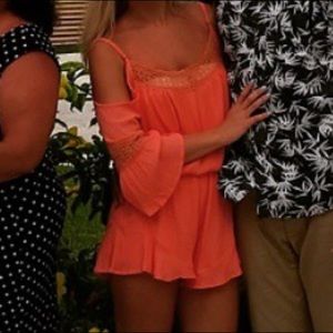 Francesca's pink lace romper - only worn once!